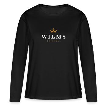 Logo original de la famille Wilms - T-shirt manches longues Premium bio Femme - noir - Devant - Julia (174cm)