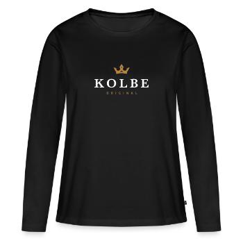 Kolbe Original Familienlogo - Frauen Premium Bio Langarmshirt - Schwarz - Vorne - Julia (174cm)