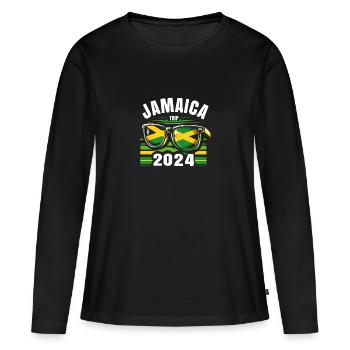 Voyage en Jamaïque 2024 - T-shirt manches longues Premium bio Femme - noir - Devant - Julia (174cm)