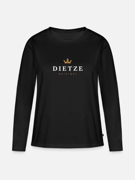 Dietze Original Familienlogo - Frauen Premium Bio Langarmshirt - Schwarz