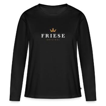 Friese Original Familienlogo - Frauen Premium Bio Langarmshirt - Schwarz - Vorne - Julia (174cm)