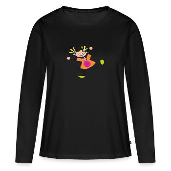 hourra! - T-shirt manches longues Premium bio Femme - noir - Devant - Julia (174cm)