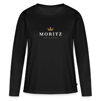 Moritz Original Familienlogo - Frauen Premium Bio Langarmshirt - Schwarz - Vorne - Julia (174cm)