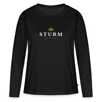 Sturm Original Familienlogo - Frauen Premium Bio Langarmshirt - Schwarz - Vorne - Julia (174cm)