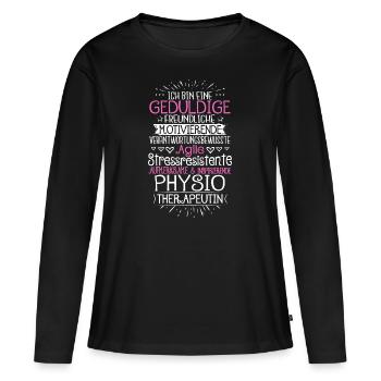 Physiotherapie Physiotherapeutin Physiotherapeut - Frauen Premium Bio Langarmshirt - Schwarz - Vorne - Julia (174cm)