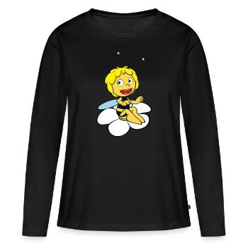Maya The Bee On Daisy - Women's Premium Organic Long Sleeve Shirt - black - Front - Julia (174cm)
