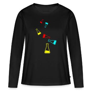 Icône de tube à essai - T-shirt manches longues Premium bio Femme - noir - Devant - Julia (174cm)
