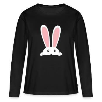Joyeuses Pâques - T-shirt manches longues Premium bio Femme - noir - Devant - Julia (174cm)