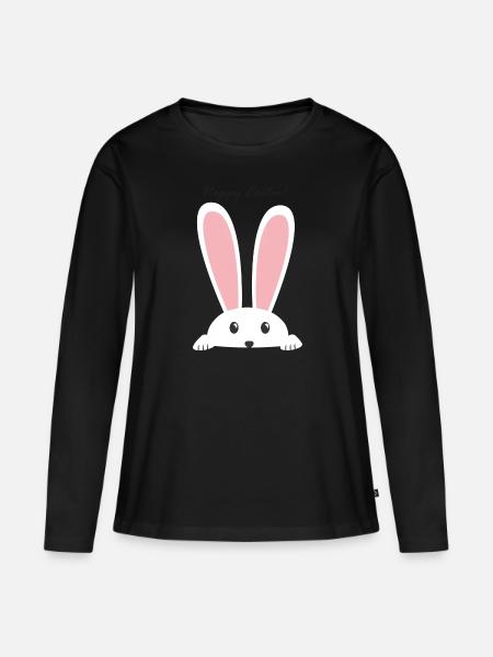 Happy Easter - Frauen Premium Bio Langarmshirt - Schwarz