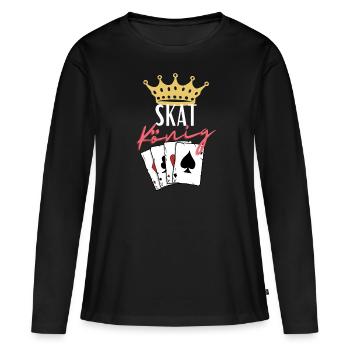 Skat King - Women's Premium Organic Long Sleeve Shirt - black - Front - Julia (174cm)