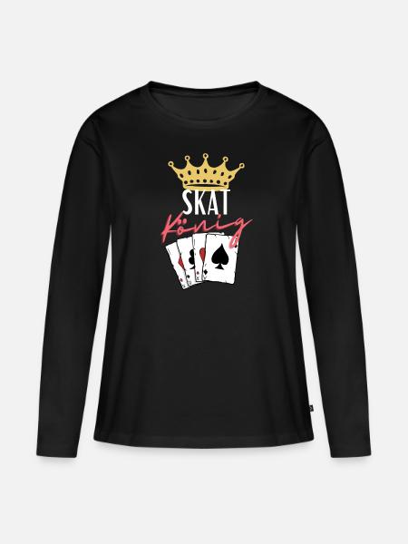 Skat König - Frauen Premium Bio Langarmshirt - Schwarz