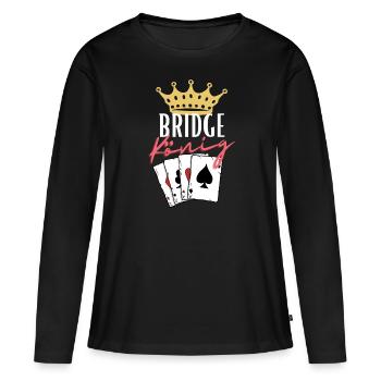 Bridge König - Frauen Premium Bio Langarmshirt - Schwarz - Vorne - Julia (174cm)
