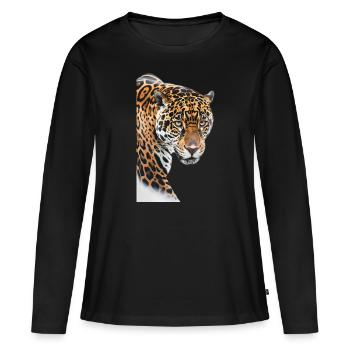 Jaguar - T-shirt manches longues Premium bio Femme - noir - Devant - Julia (174cm)