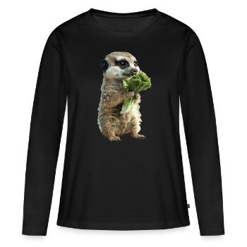 Suricate - T-shirt manches longues Premium bio Femme - noir - Devant - Julia (174cm)
