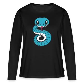 cobra - T-shirt manches longues Premium bio Femme - noir - Devant - Julia (174cm)