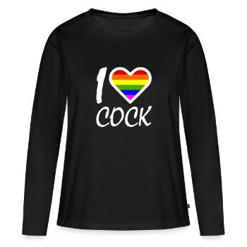 I love - T-shirt manches longues Premium bio Femme - noir - Devant - Julia (174cm)