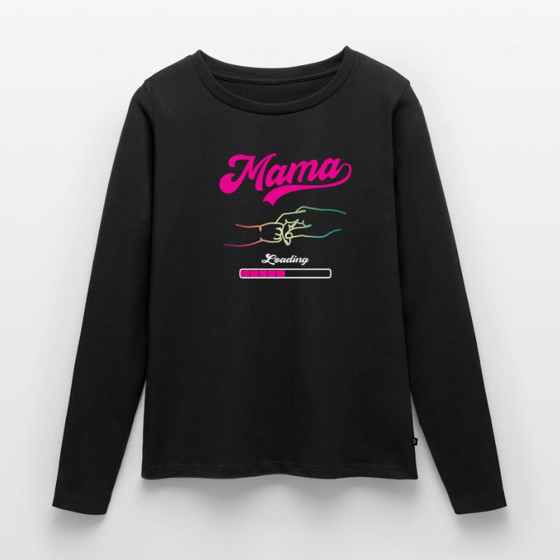 Mama Loading Mutter Mütter Muttertag Frauen Premium Bio Langarmshirt