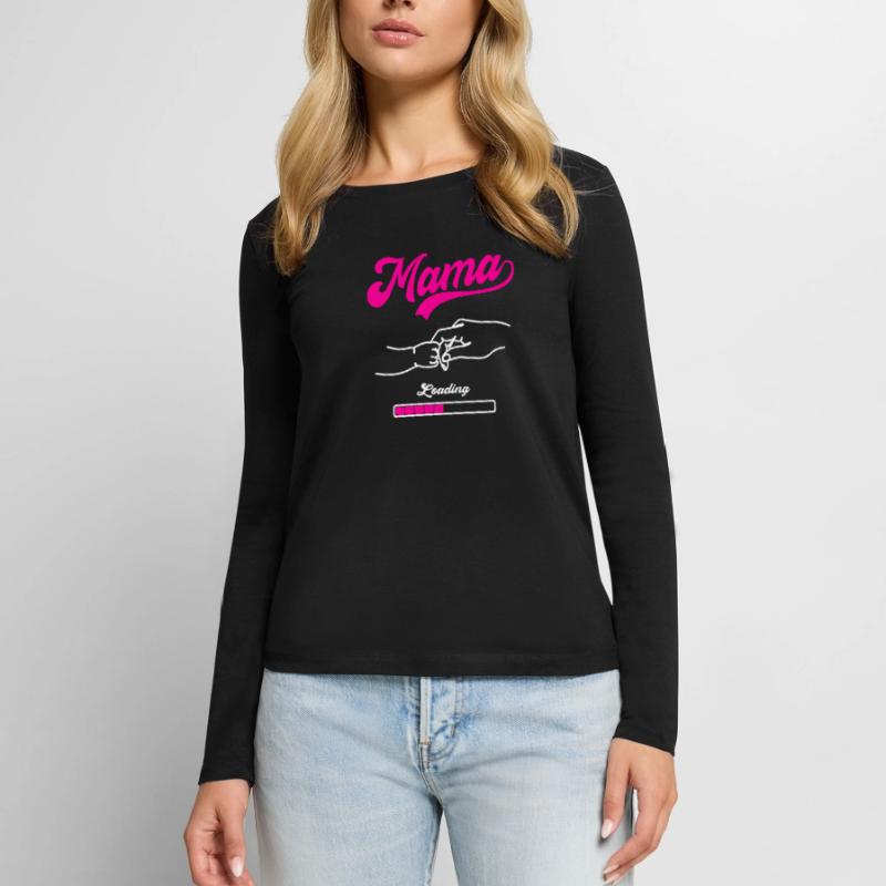 Mama Loading Mutter Mütter Muttertag Frauen Premium Bio Langarmshirt