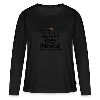 Bin bei meinen Mädels/Freundinnen - Frauen Premium Bio Langarmshirt - Schwarz - Vorne - Julia (174cm)