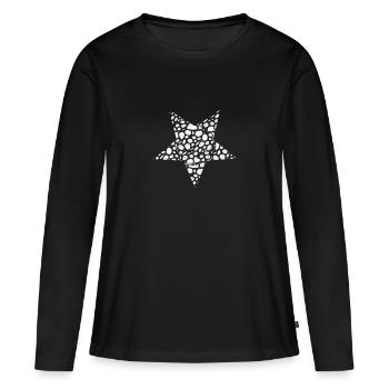 Étoile - T-shirt manches longues Premium bio Femme - noir - Devant - Julia (174cm)