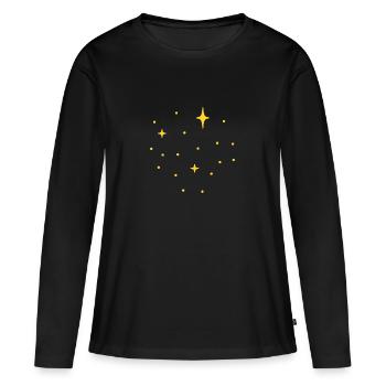 Étoile étoilée - T-shirt manches longues Premium bio Femme - noir - Devant - Julia (174cm)