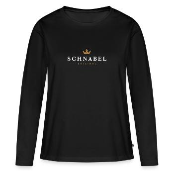 Schnabel Original Familienlogo - Frauen Premium Bio Langarmshirt - Schwarz - Vorne - Julia (174cm)