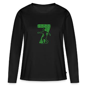 soccer sport soccer terrain de soccer - T-shirt manches longues Premium bio Femme - noir - Devant - Julia (174cm)