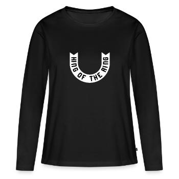Roi de l’anneau - T-shirt manches longues Premium bio Femme - noir - Devant - Julia (174cm)