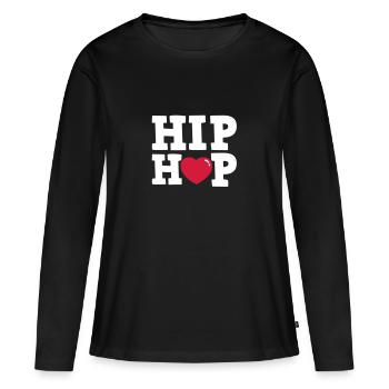I heart Hip Hop - T-shirt manches longues Premium bio Femme - noir - Devant - Julia (174cm)