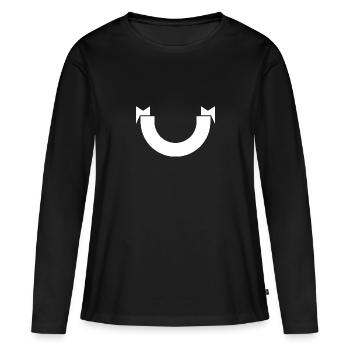 Bannière - T-shirt manches longues Premium bio Femme - noir - Devant - Julia (174cm)