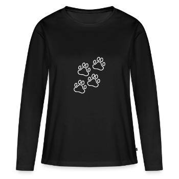 pattes - T-shirt manches longues Premium bio Femme - noir - Devant - Julia (174cm)