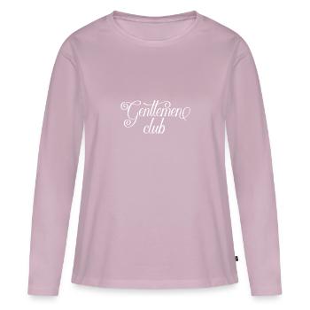 Club des gentlemen - T-shirt manches longues Premium bio Femme - rose poudré - Devant - Julia (174cm)