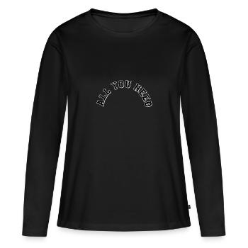 All you need - Women's Premium Organic Long Sleeve Shirt - black - Front - Julia (174cm)