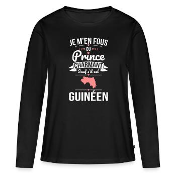 Fous du prince charmant sauf s'il est Guinéen - T-shirt manches longues Premium bio Femme - noir - Devant - Julia (174cm)