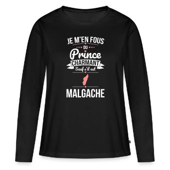Désolée déjà prise par un Malgache sexy - T-shirt manches longues Premium bio Femme - noir - Devant - Julia (174cm)