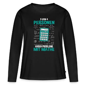 Mathe Mathematik Lehrer Rechner - Frauen Premium Bio Langarmshirt - Schwarz - Vorne - Julia (174cm)