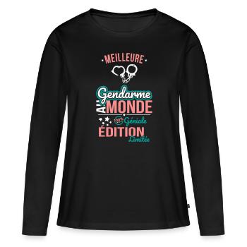 Best Policeman in the World - 100% Awesome - Women's Premium Organic Long Sleeve Shirt - black - Front - Julia (174cm)
