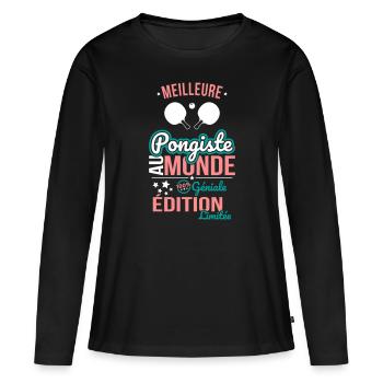 Best Table Tennis Player in the World - 100% Awesome - Women's Premium Organic Long Sleeve Shirt - black - Front - Julia (174cm)
