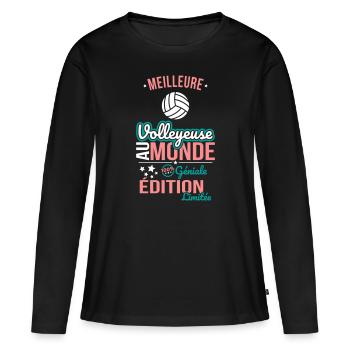 Best Volleyball Player in the World - 100% Awesome - Women's Premium Organic Long Sleeve Shirt - black - Front - Julia (174cm)