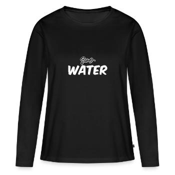 Économiser de l’eau - T-shirt manches longues Premium bio Femme - noir - Devant - Julia (174cm)