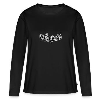 Hawaii - Frauen Premium Bio Langarmshirt - Schwarz - Vorne - Julia (174cm)
