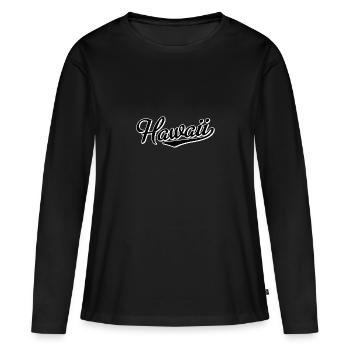 Hawaii - Frauen Premium Bio Langarmshirt - Schwarz - Vorne - Julia (174cm)