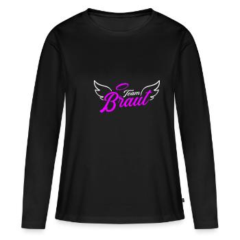 Team Braut Team Bride Junggesellinnenabschied JGA - Frauen Premium Bio Langarmshirt - Schwarz - Vorne - Julia (174cm)