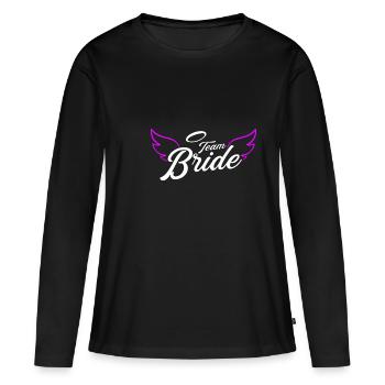 Team Braut Team Bride Junggesellinnenabschied JGA - Frauen Premium Bio Langarmshirt - Schwarz - Vorne - Julia (174cm)