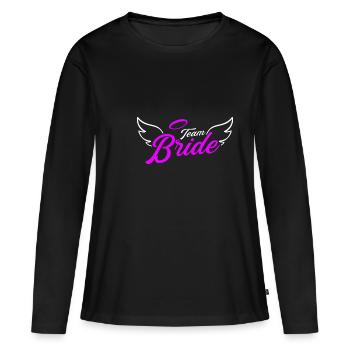 Team Braut Team Bride Junggesellinnenabschied JGA - Frauen Premium Bio Langarmshirt - Schwarz - Vorne - Julia (174cm)
