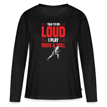 Rock n roll bruyant - T-shirt manches longues Premium bio Femme - noir - Devant - Julia (174cm)