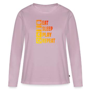 Badminton Badminton Squash Hommes De Badminton - T-shirt manches longues Premium bio Femme - rose poudré - Devant - Julia (174cm)