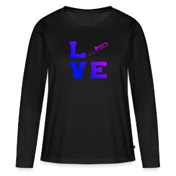 Trombonist Men's Brass Instrument Brass Band - Women's Premium Organic Long Sleeve Shirt - black - Front - Julia (174cm)