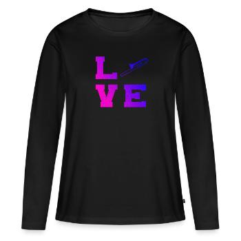 Cuivre Tromboniste Tromboniste - T-shirt manches longues Premium bio Femme - noir - Devant - Julia (174cm)