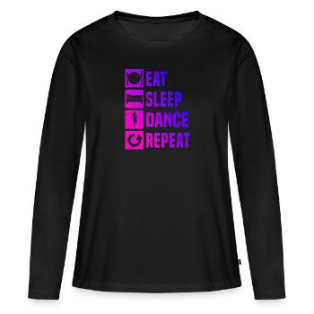 Shuffle Girl Shuffle Danse Hommes Shuffle Boy - T-shirt manches longues Premium bio Femme - noir - Devant - Julia (174cm)
